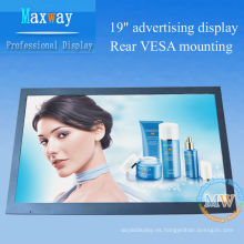 Pantalla de video HD Señalización digital publicitaria LCD de 19 pulgadas